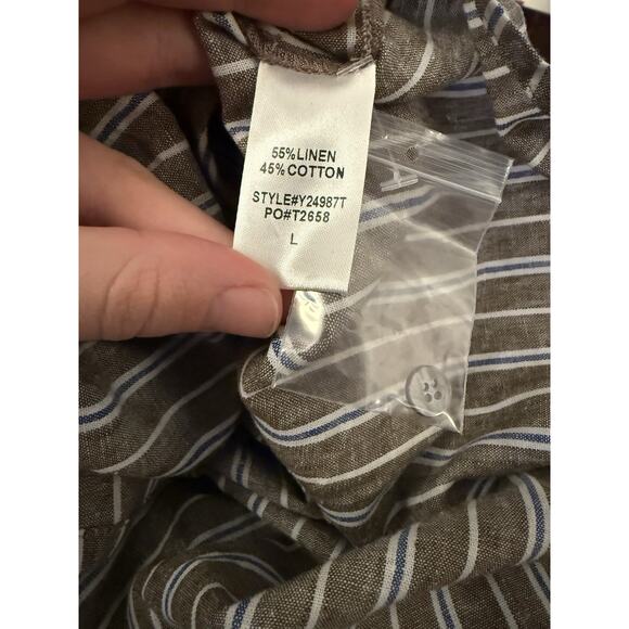 NWT Tuckernuck Summer Stripe Linen Carlotta Shirt Dress L - Picture 6 of 6